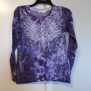 L/S Rhinestone embellished T-Shirt